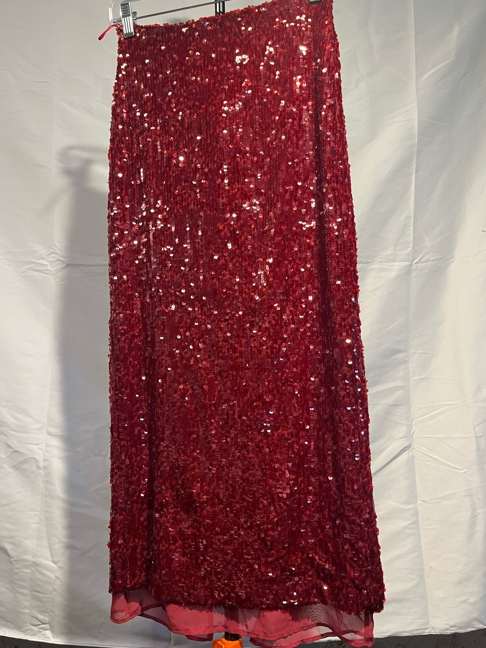 Zara Red Sequin Co-ord Set - strappy crop top and a high-waisted midi skirt XS - Picture 8 of 12